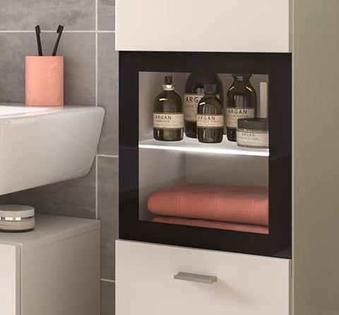 Rootz 3-Piece Set Bathroom Furniture - White Nb - Bathroom Storage - Extensive Storage - 102cm x 186cm x 33cm