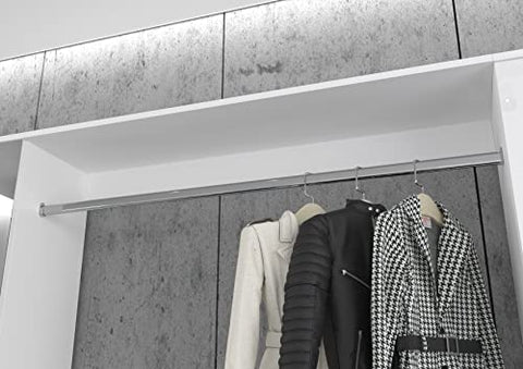 Rootz High-Gloss White Wardrobe - Shoe Cabinet - System Furniture - FSC Certified - 121cm x 62cm x 34cm