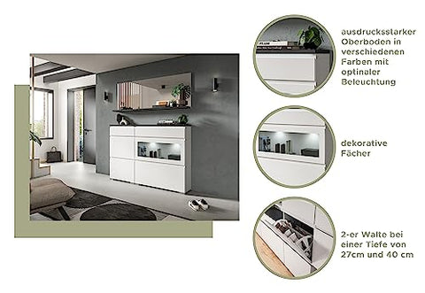 Rootz Shoe Cabinet - Wooden Shoe Organizer - White Storage Unit - Timeless Design - 95cm x 109cm x 40cm - Sustainable FSC Certified Wood