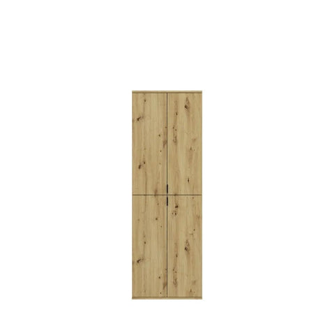 Rootz Wood Tall Cabinet - Artisan Oak Nb - Wide Hall Cupboard - 4-Door Wardrobe - Sustainable - Approx. 61 x 193 x 34 cm