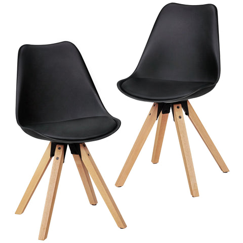 Rootz 2 Piece Set Dining Room Chairs - Kitchen Chairs - Modern Chairs - Faux Leather Cover - 49cm x 87cm x 52cm