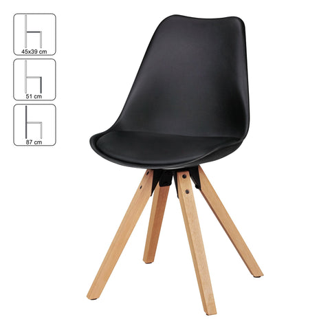 Rootz 2 Piece Set Dining Room Chairs - Kitchen Chairs - Modern Chairs - Faux Leather Cover - 49cm x 87cm x 52cm