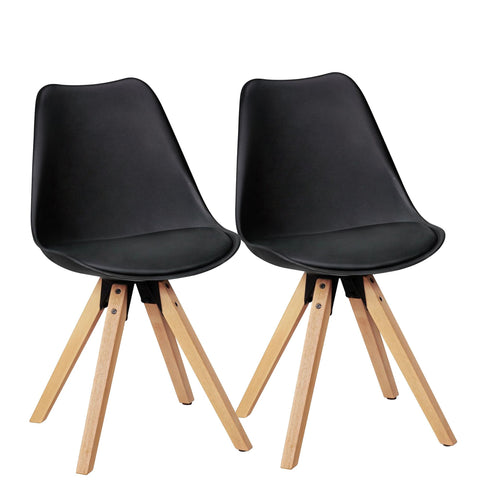 Rootz 2 Piece Set Dining Room Chairs - Kitchen Chairs - Modern Chairs - Faux Leather Cover - 49cm x 87cm x 52cm