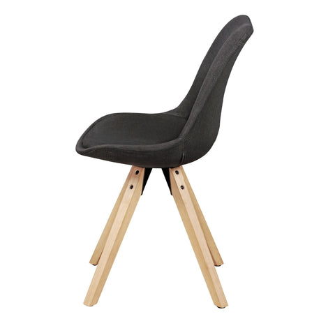 Rootz 2 Piece Set Dining Chairs - Kitchen Chairs - Modern Chairs - Fabric Cover - 49cm x 87cm x 52cm - Elegant Design - Comfortable Padding - Durable Wood Legs