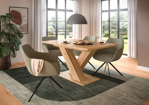 Rootz Extendable Dining Table - Brown - Adjustable Table - X-leg Frame - Durable & Easy Clean - 150-190cm x 76cm x 80cm