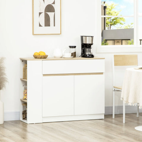 Rootz Sideboard - Buffet Cabinet - Storage Unit - Ample Storage - Adjustable Shelf - Easy to Clean - 110L x 29.5W x 82H cm - Chipboard