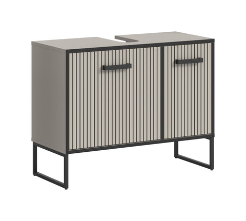 Rootz Vanity Unit - Bathroom Cabinet - Storage Furniture - Easy-Care Surface - 80x63x36 cm - Grey