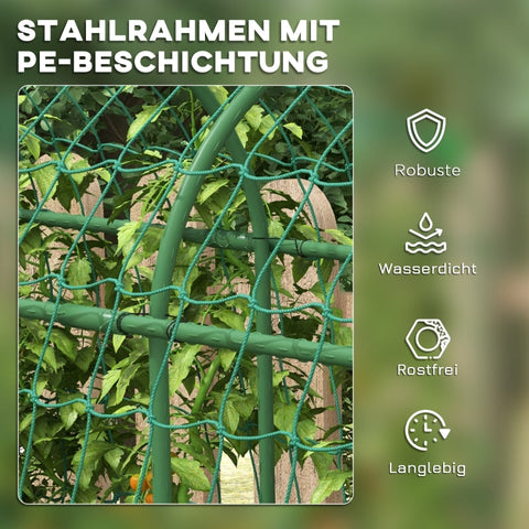 Rootz Large Arch Bird Net - Climbing Arch - Garden Trellis - Easy Assembly - Durable Steel - 43cm x 182cm x 183cm