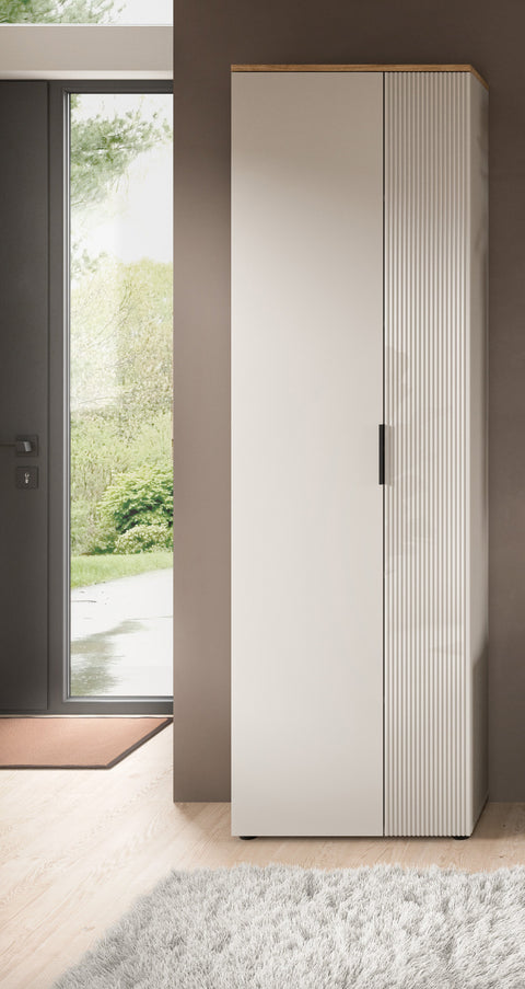 Rootz Wardrobe - Storage Cabinet - Brown - Easy Assembly - 60 x 195 x 36 cm