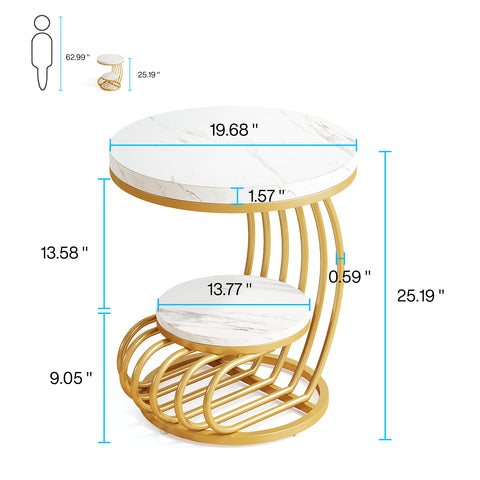 Rootz Side Table - End Table - Bedside Nightstand - Ample Storage - 50 cm D x 50 cm W x 64 cm H