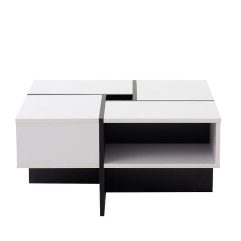 Rootz Modern Square Coffee Table - Chic Center Table - Stylish Living Room Table - Durable Chipboard - 70cm x 70cm x 35cm