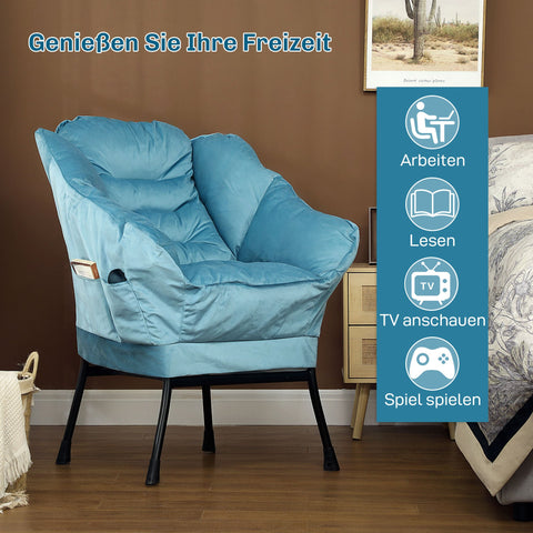 Rootz Modern Akzentstuhl Armchair - Upholstered Chair - Relaxed Seat - Luxurious Comfort - 80cm x 78cm x 100cm