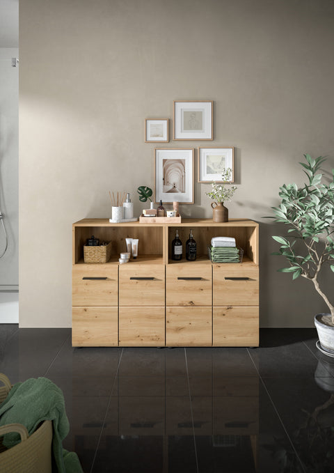 Rootz Bathroom Combination Set - Brown - Stylish Storage Cabinets - Easy Clean MDF - 120x80x30 cm