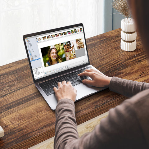 Rootz Home Office Desk - Writing Desk - Study Table - 5 Drawers - Solid Stability - 45 cm D x 120 cm W x 75 cm H