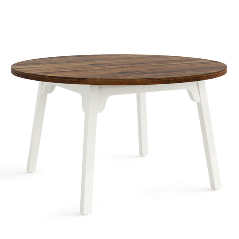 Rootz Round Dining Table - 119.3 Rustic Table - Chic Design - Durable MDF - Seats 6 - Easy Install - 76 cm H x 120 cm W x 120 cm L