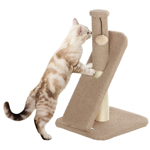 Rootz Cat Scratching Post - Claw Scratcher - Sisal Pole - Protects Furniture - 33x33x54cm - High Quality Chipboard with Play Ball