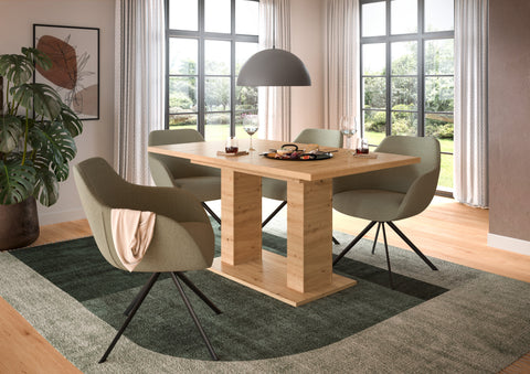 Rootz Extendable Dining Table - Brown- Adjustable Dining Table - Durable & Easy Cleaning - 150-190cm x 76cm x 80cm