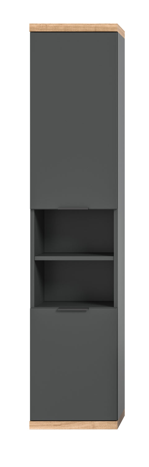 Rootz Wall Cabinet - Bathroom Storage - Gray Cupboard - Ample Storage Space - 35x160x31 cm