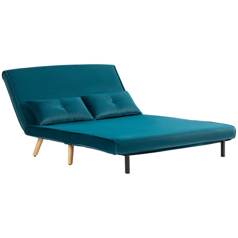 Rootz 2-Seater Sleep Sofa - Bed Sofa - Convertible Couch - Adjustable Backrest - Velvet Fabric - 120cm x 75cm x 87cm
