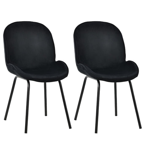 Rootz 2 Piece Set Dining Chairs - Velvet Chairs - Cushioned Seats - Ergonomic Comfort - 52L x 43W x 90H cm