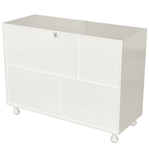 Rootz Modern Sideboard Cabinet - Dining Room Storage - Piano Key Design - Durable MDF - 120cm x 40cm x 90cm
