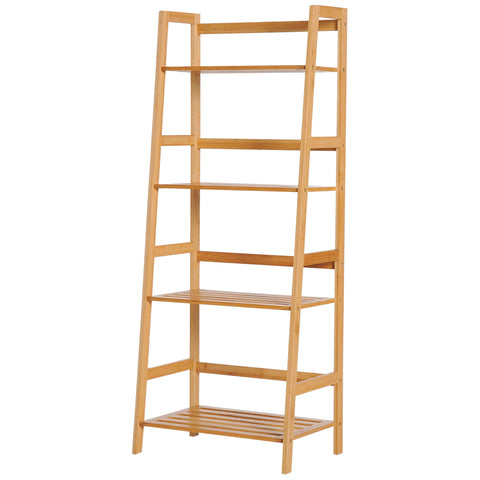 Rootz 4 Level Bamboo Conductor Shelf - Natural Wood Shelf - Durable Organizer - Space Saver - 48L x 31.5B x 120H cm