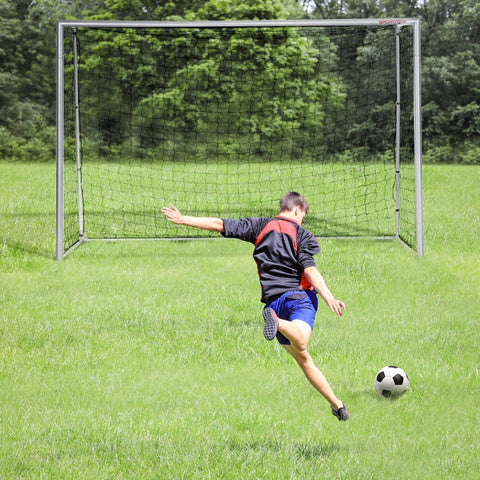 Rootz Portable Soccer Goal - Football Net - Training Goal - Sturdy Steel Frame - Weatherproof Net - Easy Setup - 300cm x 120cm x 200cm
