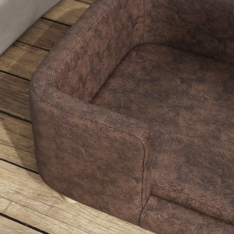 Rootz Pet Sofa Dog Cushion - Cat Bed - Plush Pet Lounger - Microfiber Comfort - 74cm x 48.5cm x 31cm - Soft Edge & Wooden Legs for Stability
