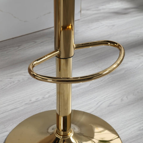 Rootz Adjustable Bar Stool Set - Retro Style Chairs - Velvet Swivel Stools - Ergonomic Comfort - 48cm x 45.5cm x 92-114cm