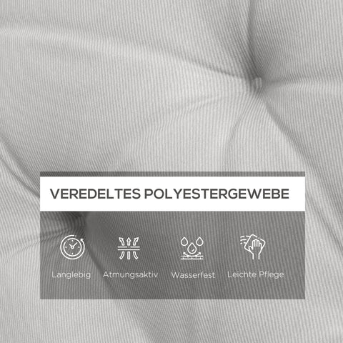 Rootz 3 Seater Garden Bench Cushion - Bank Cover - Seat Pillow - Enhanced Comfort - 150x98x8 cm Grey