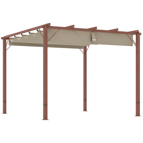 Rootz 3x3 m Garden Pergola - Terrace Canopy - Patio Cover - UPF30+ Sun Protection - Aluminum Frame - 299x296x232 cm