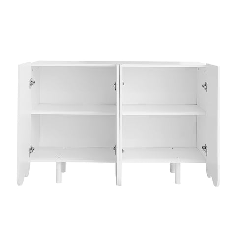 Rootz White Sideboard - Elegant Storage Unit - Modern Buffet - Quiet Operation - 120x37.5x80.8 cm