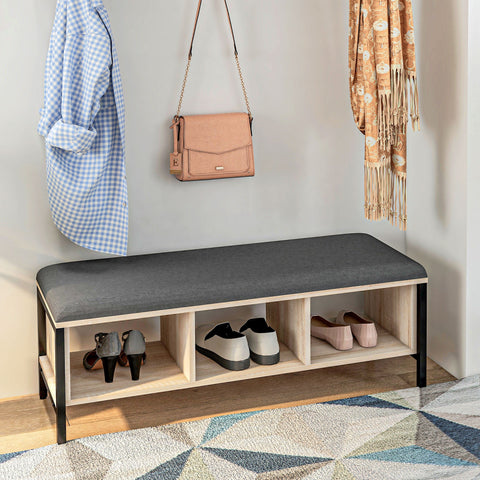 Rootz 2-in-1 Entrance Furniture Set - Shoe Storage Bench - Coat Rack Organizer - Durable Storage Solution - 100x35x45 cm Bench, 100x20x24 cm Rack