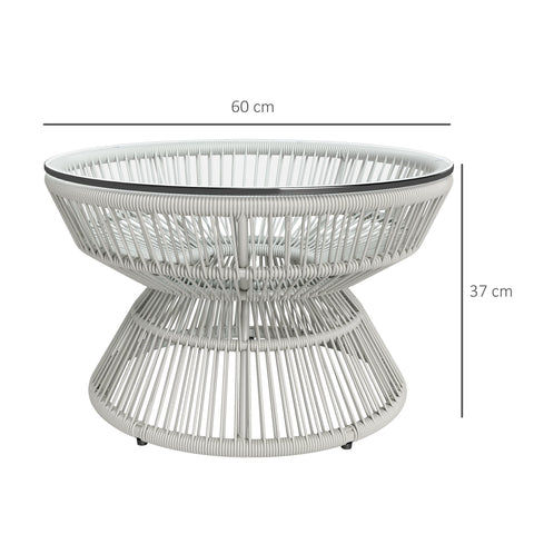 Rootz Round Garden Coffee Table - Side Table - Outdoor Table - UV-Resistant - Ø 60cm x 37cm