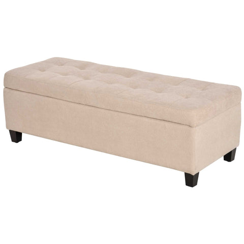 Rootz Upholstered Storage Bench - Bedroom Bench - Ottoman - Elegant Design - 125cm x 49cm x 41.5cm