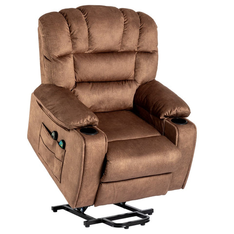 Rootz Electric Adjustable Massage Chair - Velvet Recliner - Relaxation Chair - Ergonomic Heat & Vibration - 84L x 100W x 105H cm