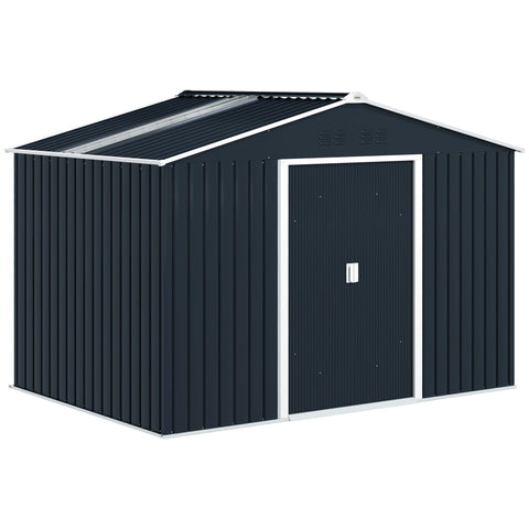 Rootz Metal Tool Shed - Bicycle Shed - Garden Equipment House - Weatherproof & Ventilated - 277 x 195 x 192 cm