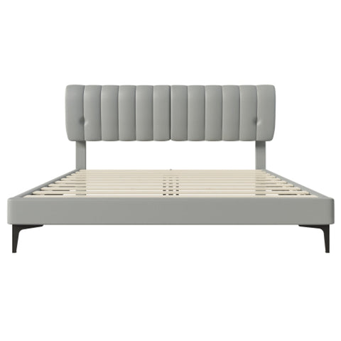 Rootz Elegant Upholstered Bed - Sleek Bed Frame - Modern Bed - Enhanced Comfort - 203cm x 188cm x 97.5cm