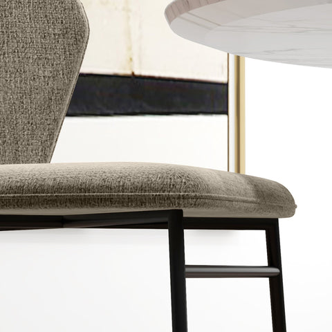 Rootz 2 Pack Dining Chairs - Upholstered Seats - Modern Dining Room Chairs - Comfortable Seating - 52 x 55 x 80 cm - Brown