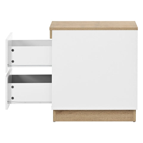 Rootz Stylish Bedside Table - Nightstand - Bedside Cabinet - Ample Storage - 55cm x 40cm x 55cm