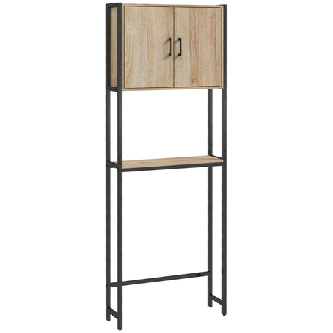 Rootz Toilet Shelf Bathroom Furniture - Over Toilet Shelf - Industrial Storage - High-Quality Steel - 64L x 19W x 178H cm