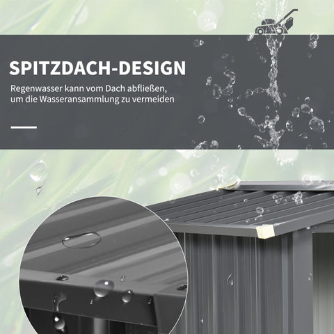 Rootz Garage for Robot Lawnmowers - Canopy Shelter - Protective Cover - Maximum Stability - Optimal Rainwater Drainage - Good Air Circulation - 88cm x 89cm x 63cm - Galvanized Stainless Steel - Black