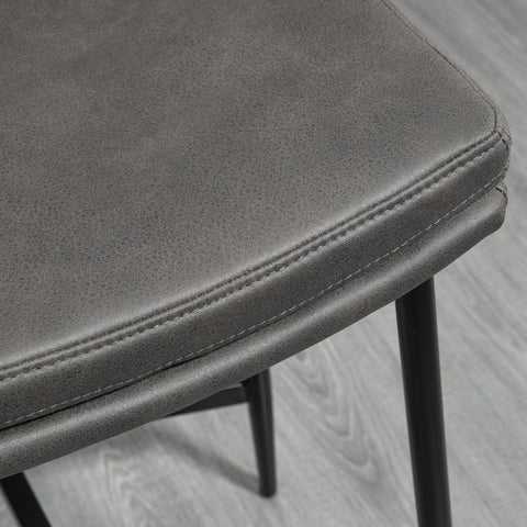 Rootz Set of 2 Bar Stools - Breakfast Bar Chairs - Counter Stools - Padded Comfort Seats - Industrial Style, 120kg Capacity, 48.5x38.5x68.5cm, Grey