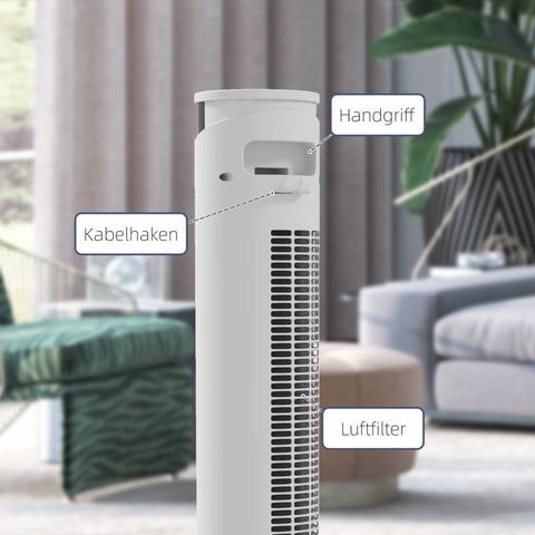 Rootz Tower Fan - Air Conditioning - Cooling Fan - Energy Saver - Ø31.5 x 116h cm