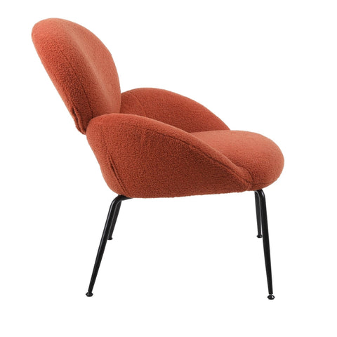 Rootz Teddy Velvet Dressing Chair - Comfy Seating - Modern Armchair - High-Density Foam - 74.1cm x 77.9cm x 81cm - Easy Assembly Orange