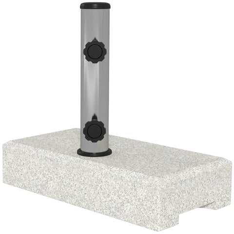Rootz Parasol Stand - Umbrella Stand - UV Resistant - Solid Granite Base - Garden-patio - Granite - Stainless Steel - Gray - 45L x 22.5W x 40H cm