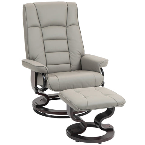 Rootz Relaxation Chair with Stool - TV Armchair - Faux Leather - 130° Recline - 76cm x 85cm x 104cm