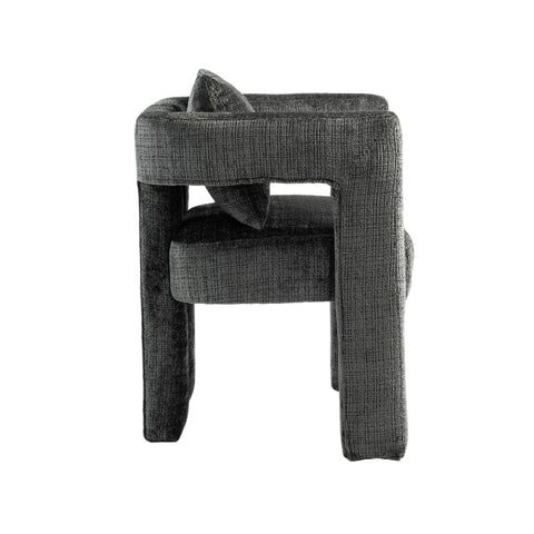 Rootz Modern Chenille Lounge Chair - Single Chair - Ergonomic Seating - Skin-Friendly Fabric - 60L x 44W x 65H cm