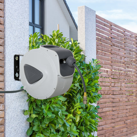 Rootz Automatic Compressed Air Hose Reel - Retractable Hose - Tangle-Free Reel - Enhances Safety - 39cm x 21.2cm x 36.6cm