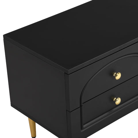 Rootz Lowboard Living Room TV Cabinet - TV Stand - Entertainment Unit - Spacious Storage - 175cm x 35cm x 45cm